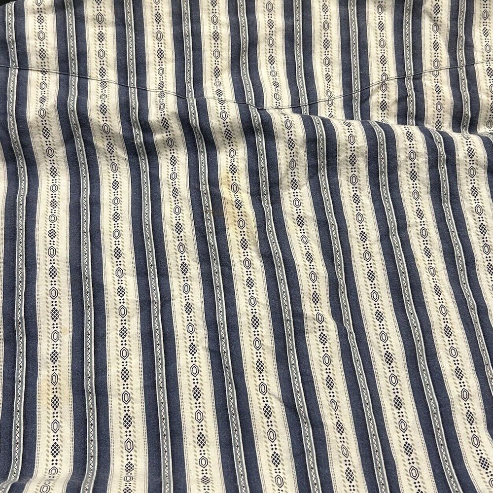 Vintage Wrangler X Long Tails Shirt Collarless 18 1/2 X 36 XXL Stripes Blue READ - Picture 4 of 9